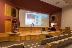 Sound and Video System Testing Hager Auditorium Bozeman Meyer Sound Speakers Epson Video Projector Draper Filmscreen QSC Control System Poindexters